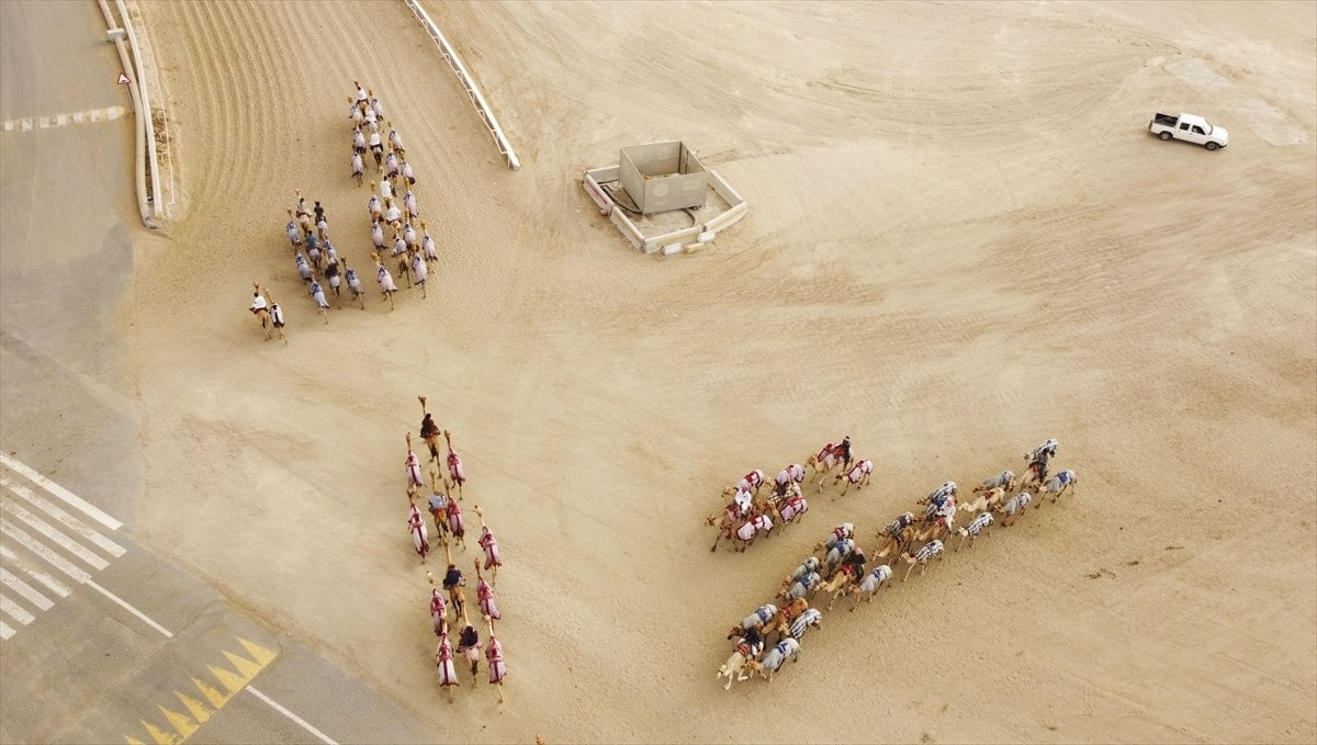 Katar da develer üzerinde hentbol maçı oynandı #11