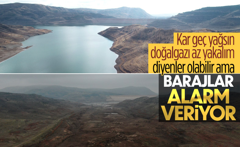 Sivas'ta 4 Eylül Barajı'nda su tamamen çekildi