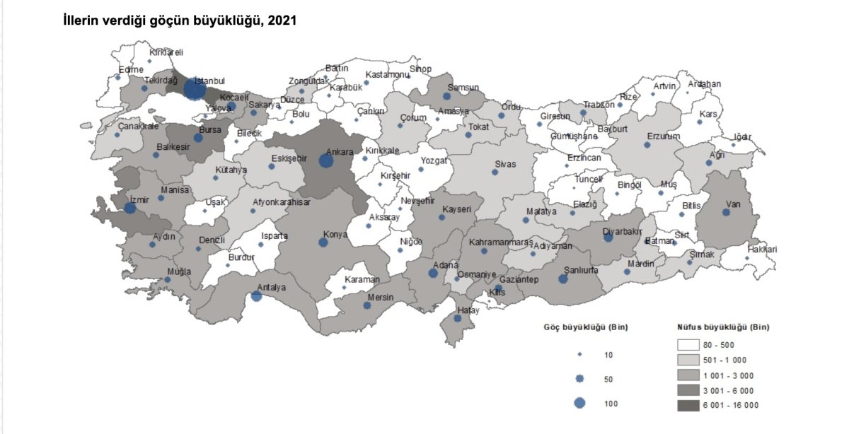 Türkiye de 2021 yılında 2,7 milyon kişi yurt içinde göç etti #3