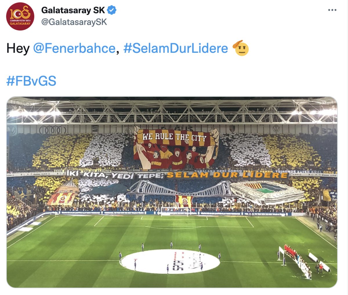 Galatasaray dan derbi paylaşımı: Selam dur lidere #1