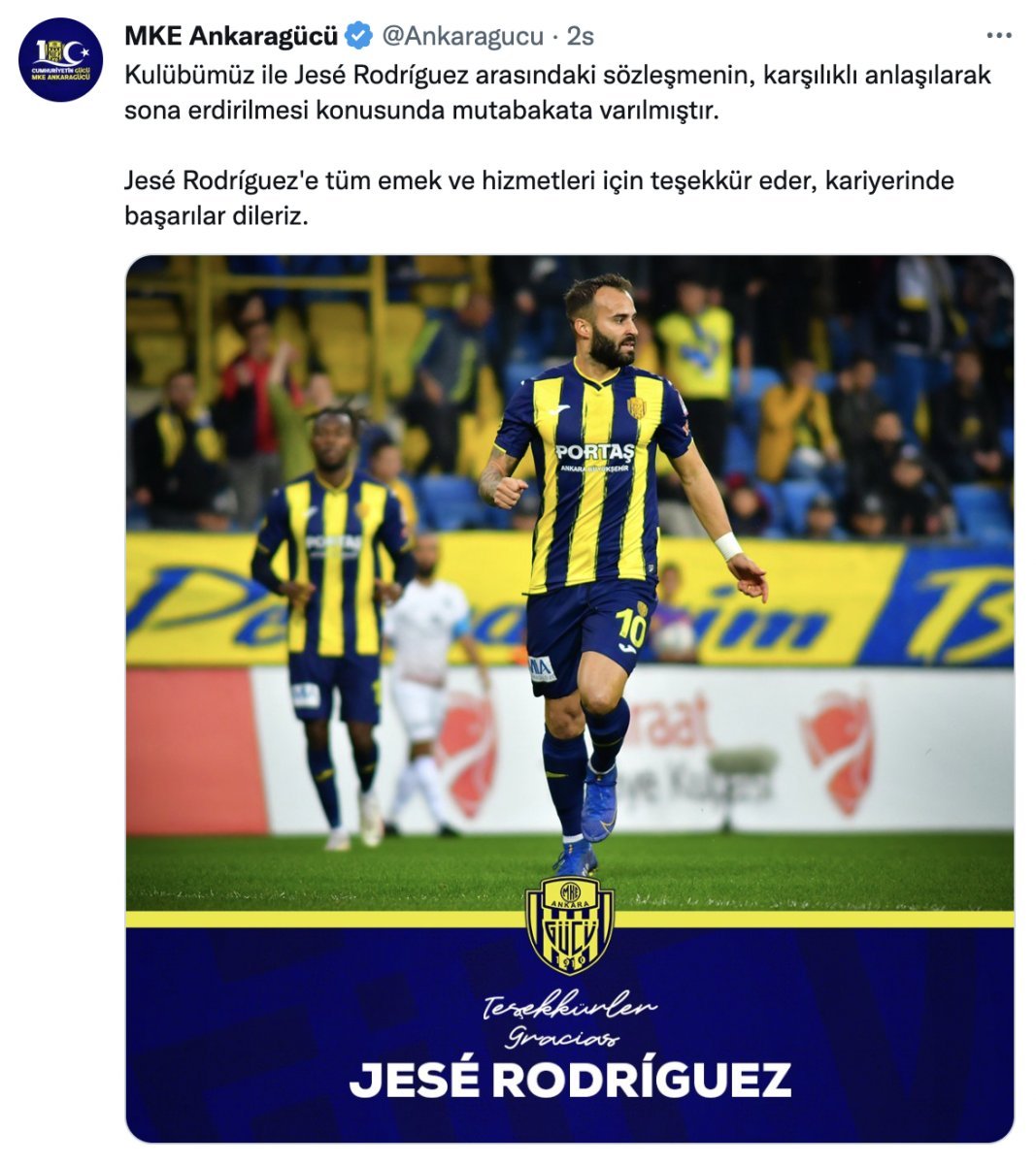 Ankaragücü nde Jese Rodriguez ile yollar ayrıldı #1