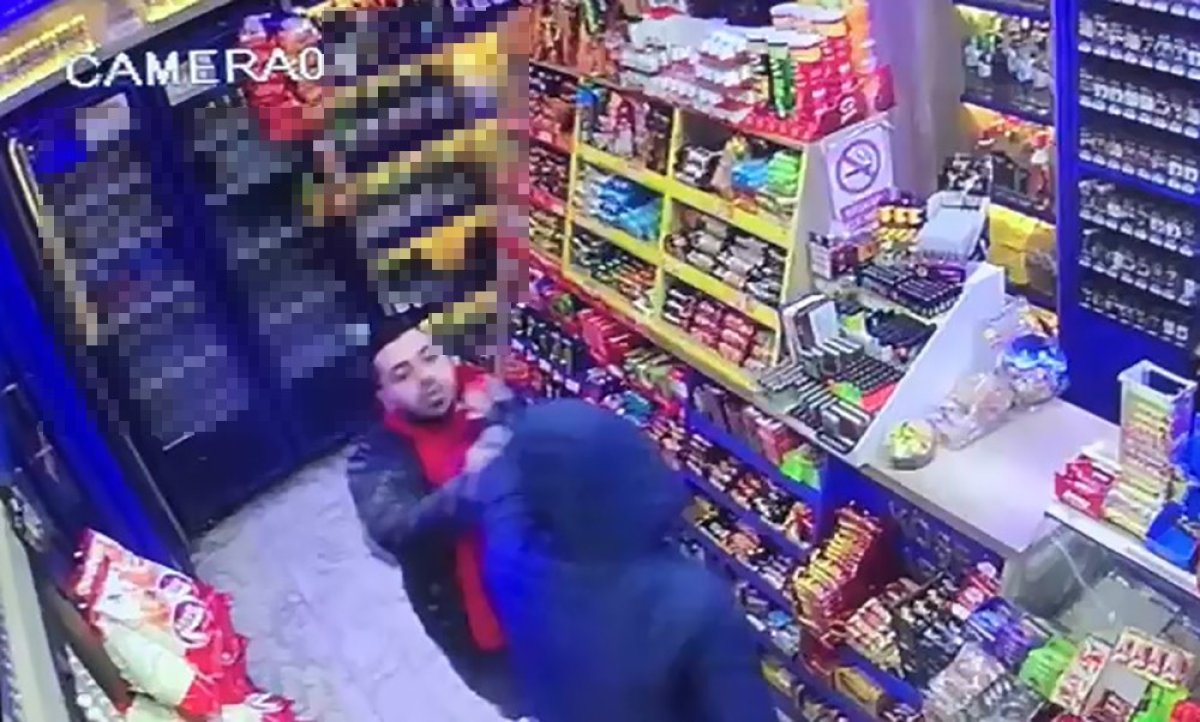 İzmir de bıçakla markete giren gaspçıyı döven müşteri #2