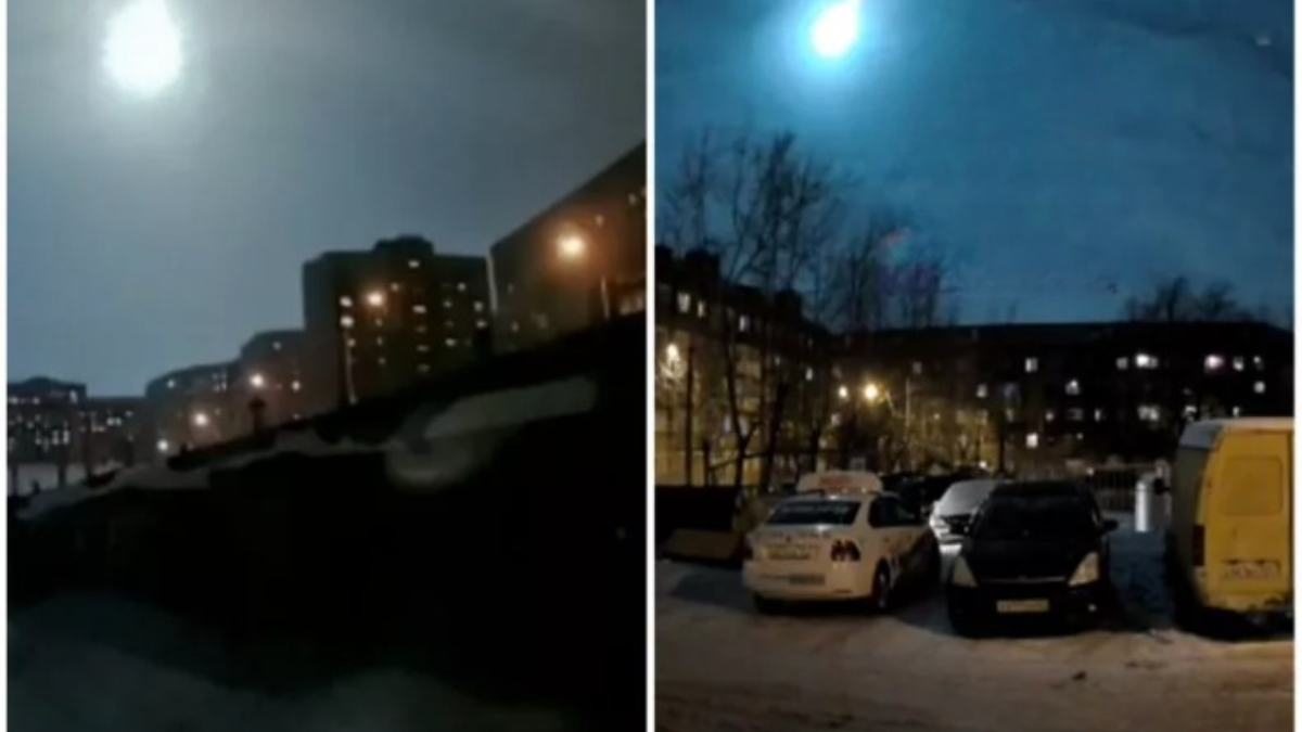 Rusya’da düşen meteor geceyi aydınlattı