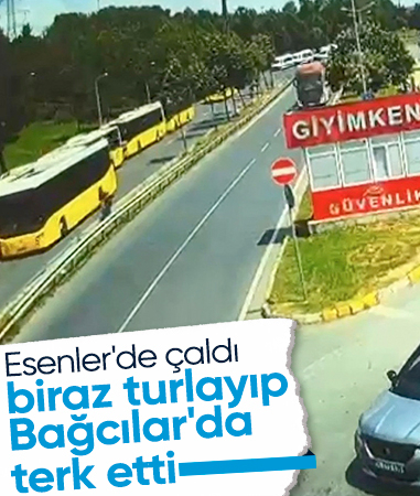 İstanbul'da duraktaki İETT otobüsünü çaldı
