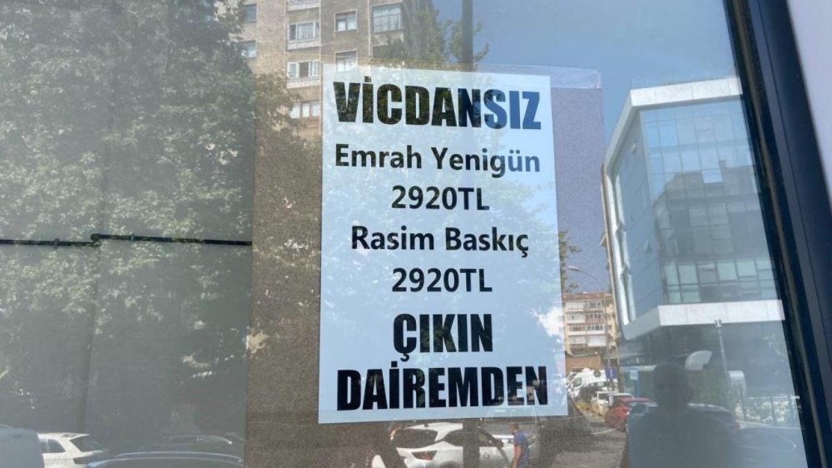İstanbul'da kiracısına seslenip yazı astı: Vicdansız, dairemden çıkın