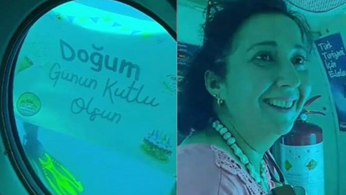 Antalya'ya tatile gelen gurbetçiye deniz altında 50'nci doğum günü sürprizi