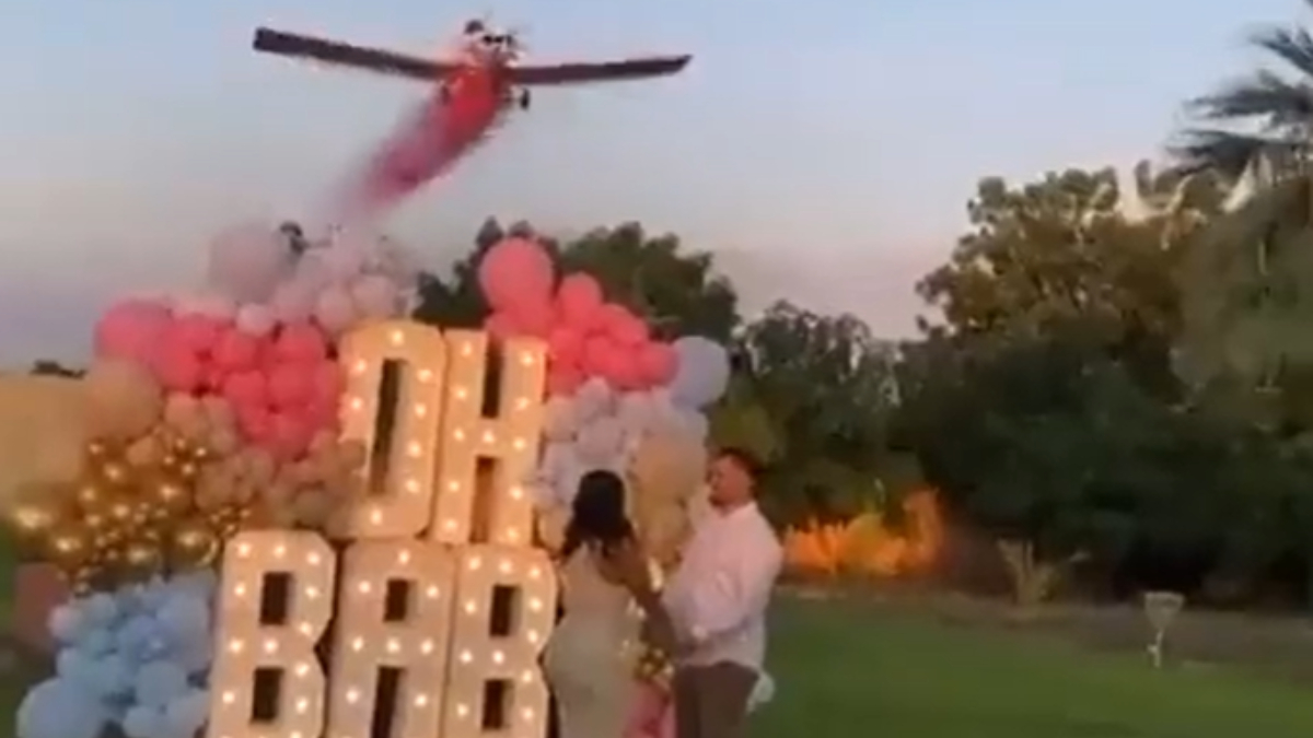 Meksika'da cinsiyet partisinde gösteri uçağının düştüğü anlar