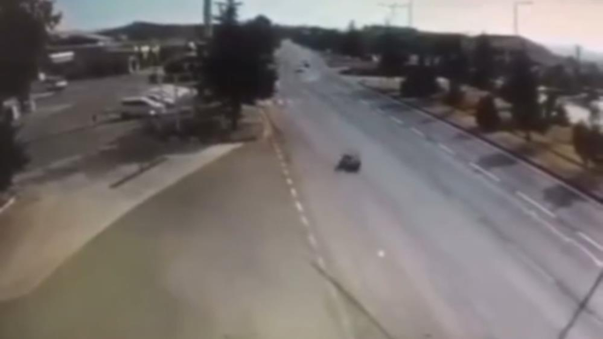 Çorum'da motosikletlinin öldüğü kaza kameraya yansıdı