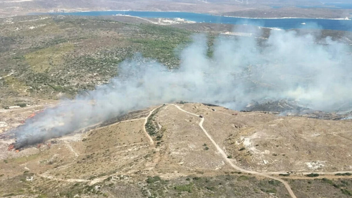 İzmir Çeşme'de çöplükte çıkan yangın ormana sıçradı