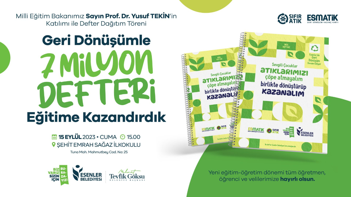 Çocuklar bu yıl defterlerini Yusuf Tekin'in elinden alacak