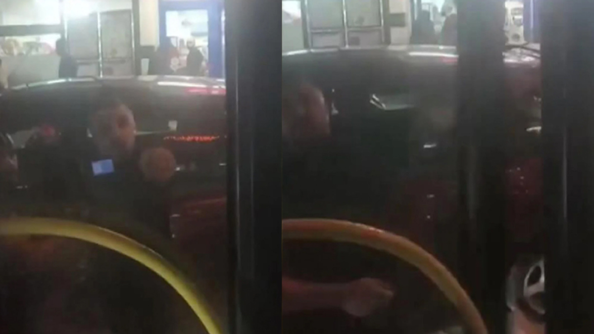 İstanbul'da bir sürücü ile İETT şoförü arasında kavga! Otobüsü tekmeledi