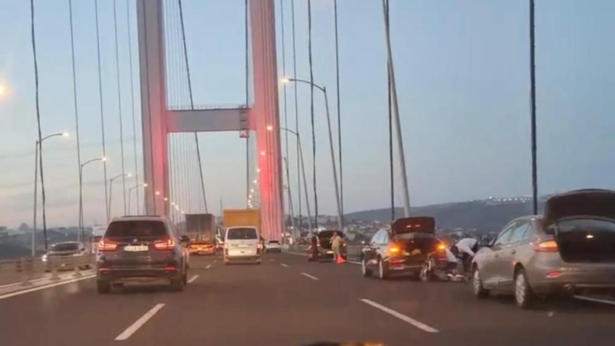 Osmangazi Köprüsü'nde büyük tehlike: Çok sayıda aracın lastikleri aynı anda patladı