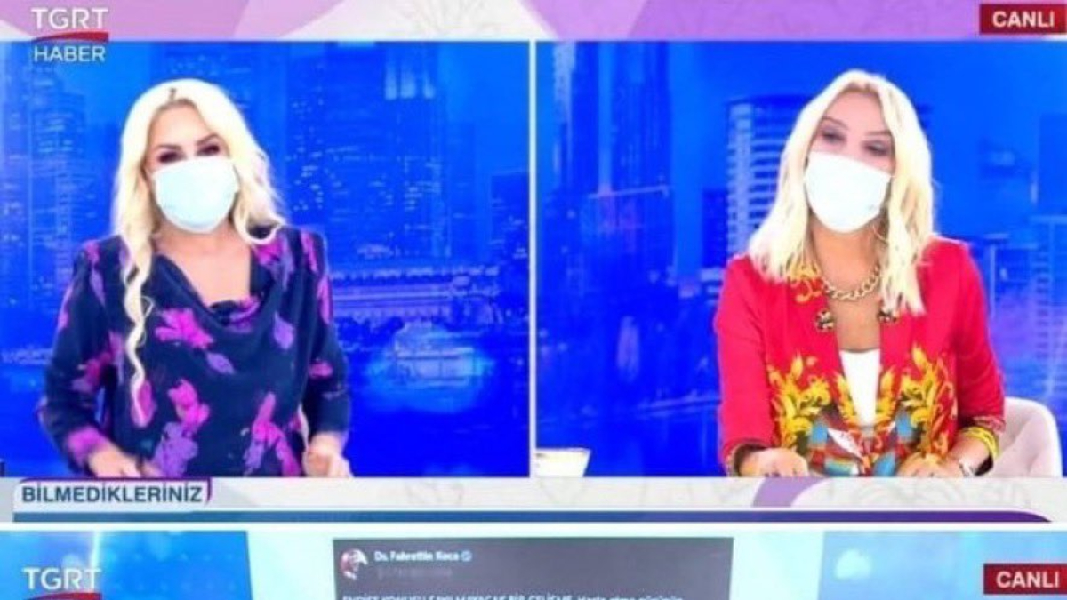 Canlı yayında şaşırtan anlar: Programa maske takarak çıktılar