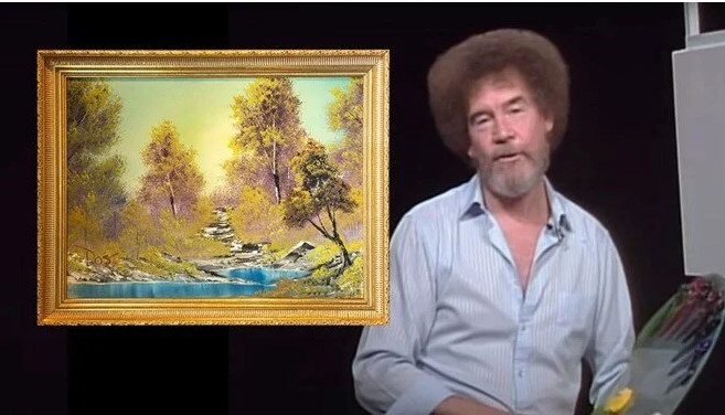 Televizyonda yaptığı resimlerle hafızalara kazınan, ressam Bob Ross'un yaptı ilk tablo satışa sunuldu