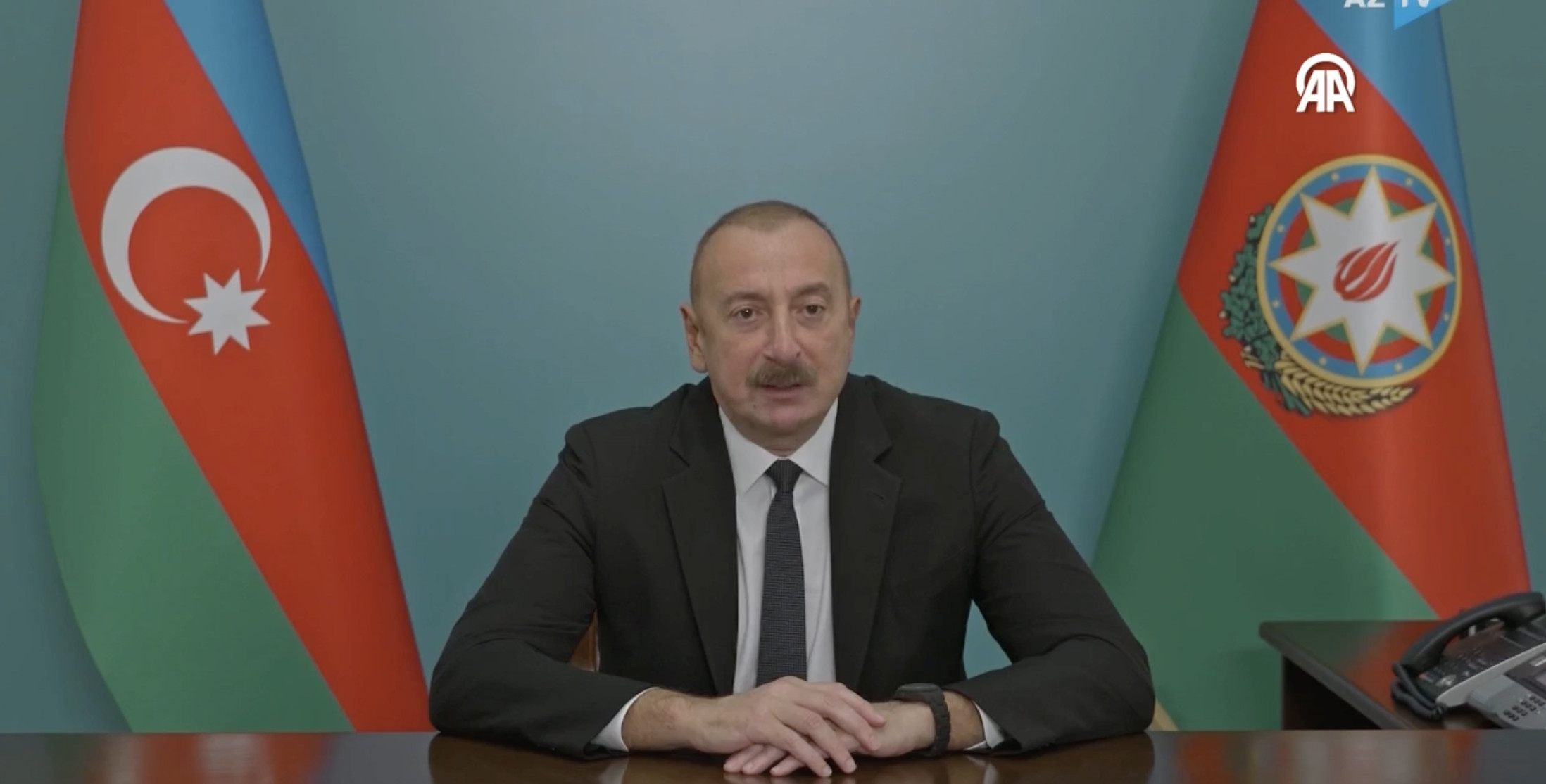 İlham Aliyev, Karabağ'da düzenlenen operasyon sonrası açıklama yapıyor