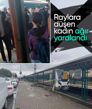 İstanbul Marmaray'da korku dolu anlar! Dengesini kaybeden kadın raylarının üzerine düştü