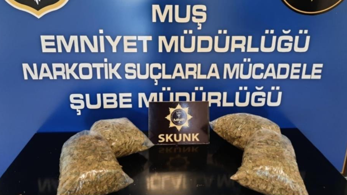 Muş'ta polisten kaçan şüpheliler 4 torba uyuşturucuyu kanala attı