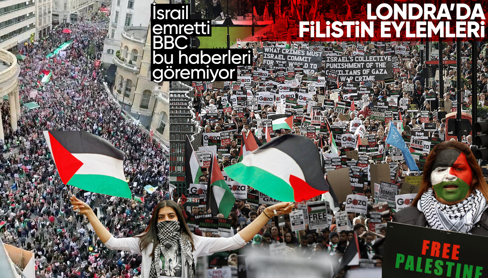 İngiltere'de Filistin'e destek yürüyüşü: Gazze'de soykırım var!