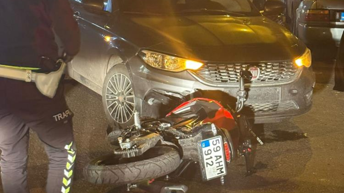 Tekirdağ'da korkunç anlar! Motosikletle kafa kafaya çarpıştı..