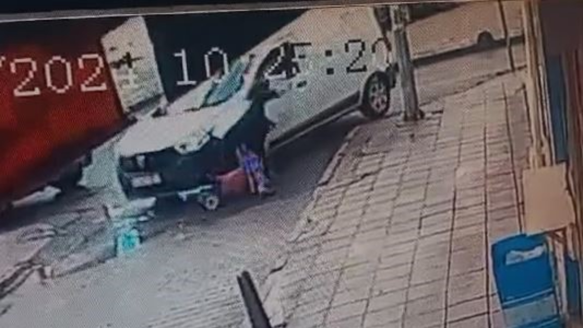 Tekirdağ’da yoldan geçen yayaya araç böyle çarptı