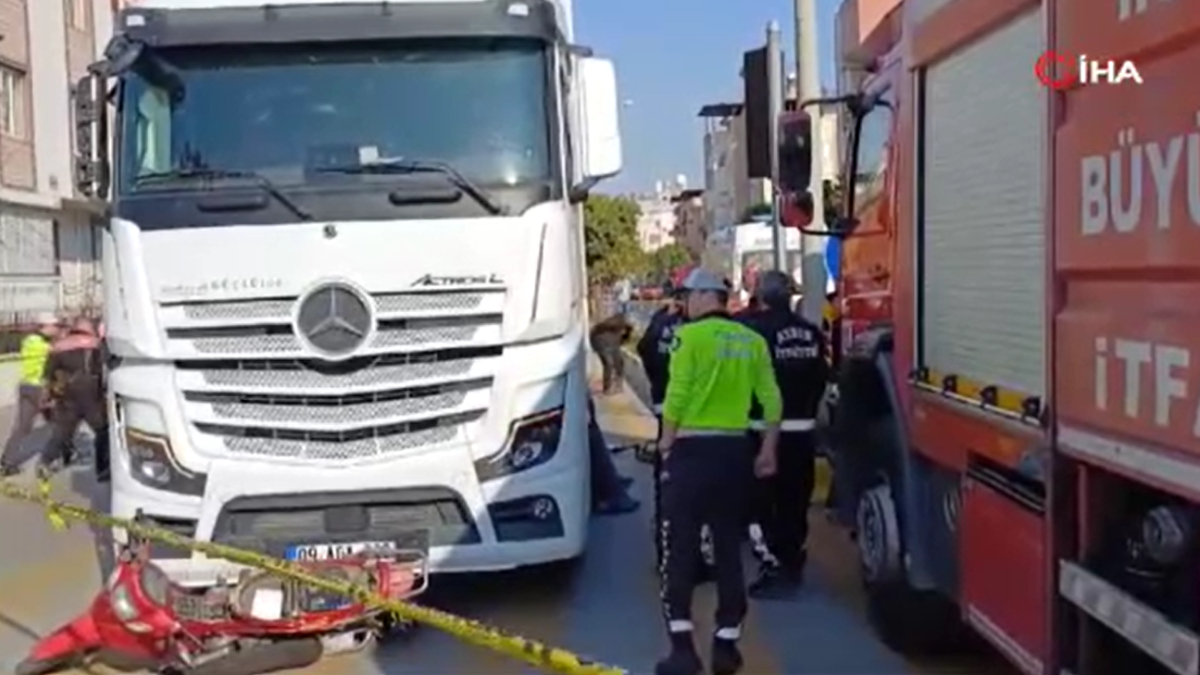 Aydın'da feci kaza! Kamyonun altında kalan motosiklet sürücüsü hayatını kaybetti