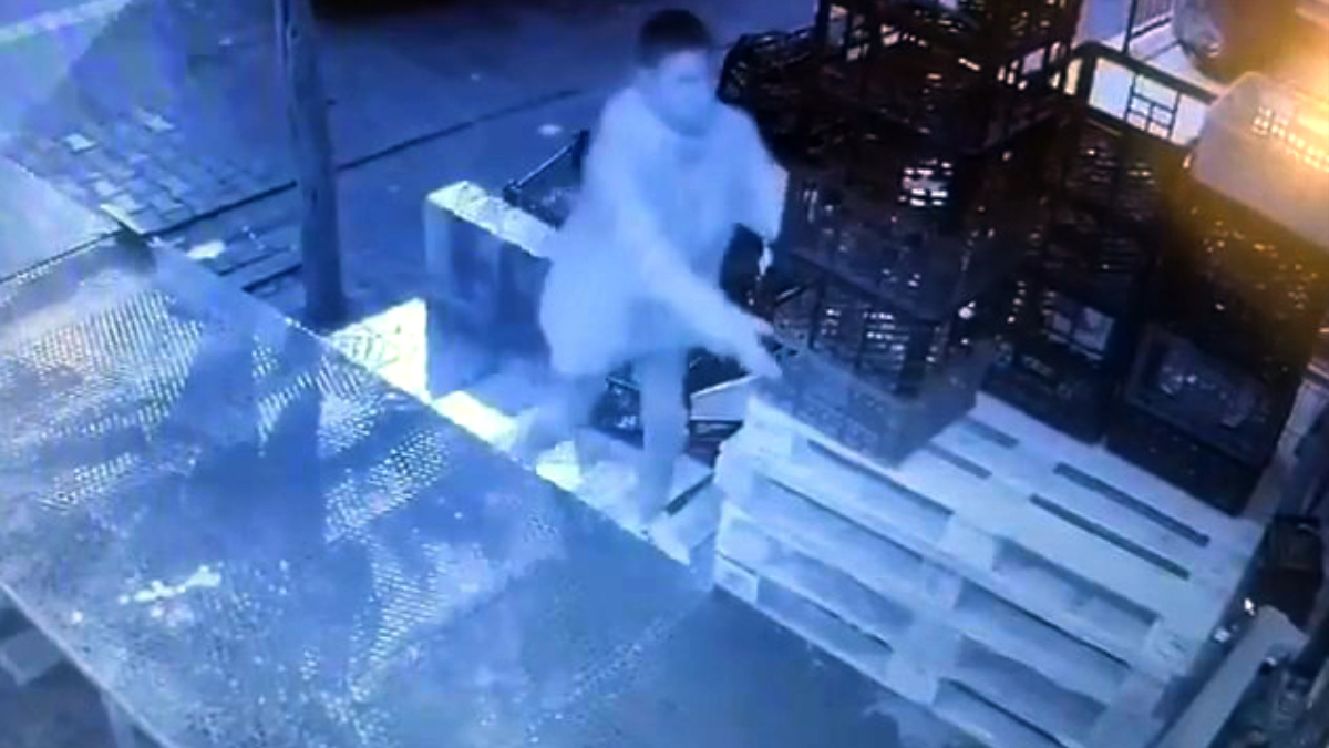 İstanbul'da palet hırsızlığı! Saniye saniye kaydedildi