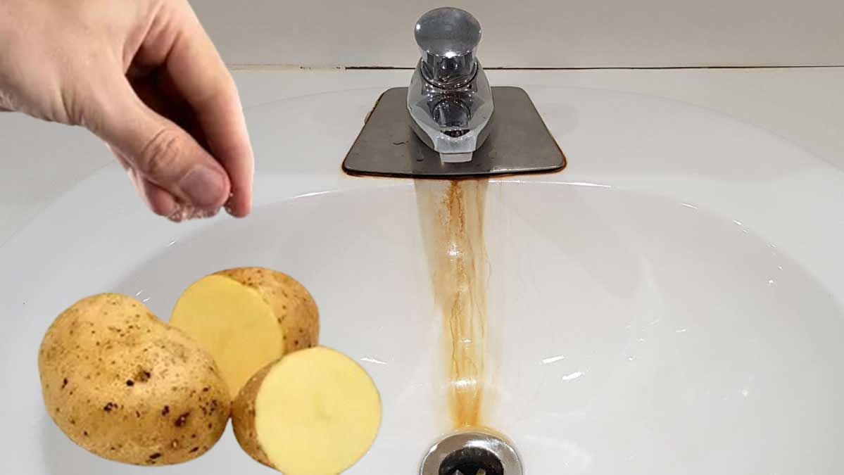 Pas lekelerine patatesli çözüm! Süngeri de teli de rafa kaldırıyor, pas lekeleri su gibi akıp gidiyor…