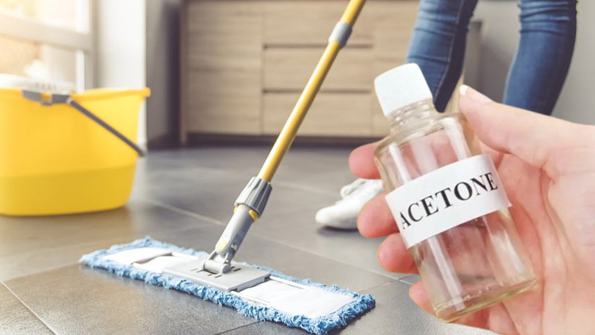 Yer silme suyuna birkaç damla aseton damlatın, parkeler nasıl temizleniyor izleyin…