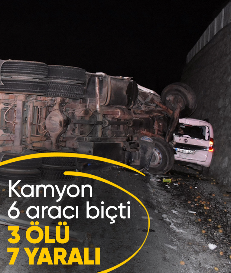 İzmir'de kamyon, araçları biçti: 3 ölü 7 yaralı