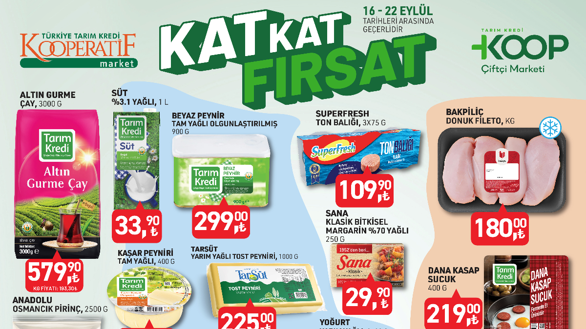Tarım Kredi'de 16-22 Eylül: Tuvalet kağıdı 129.00 TL, sıvı deterjan 149.00 TL, bulaşık kapsülü 99.00 TL...