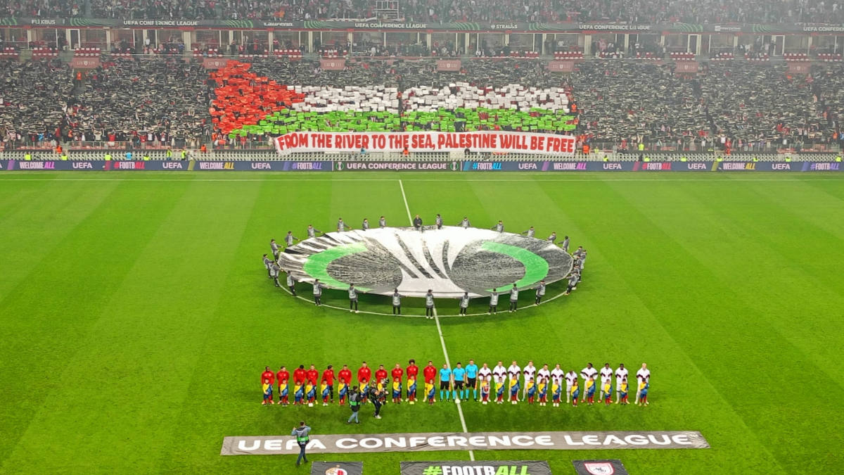 Samsunspor taraftarından Filistin koreografisi