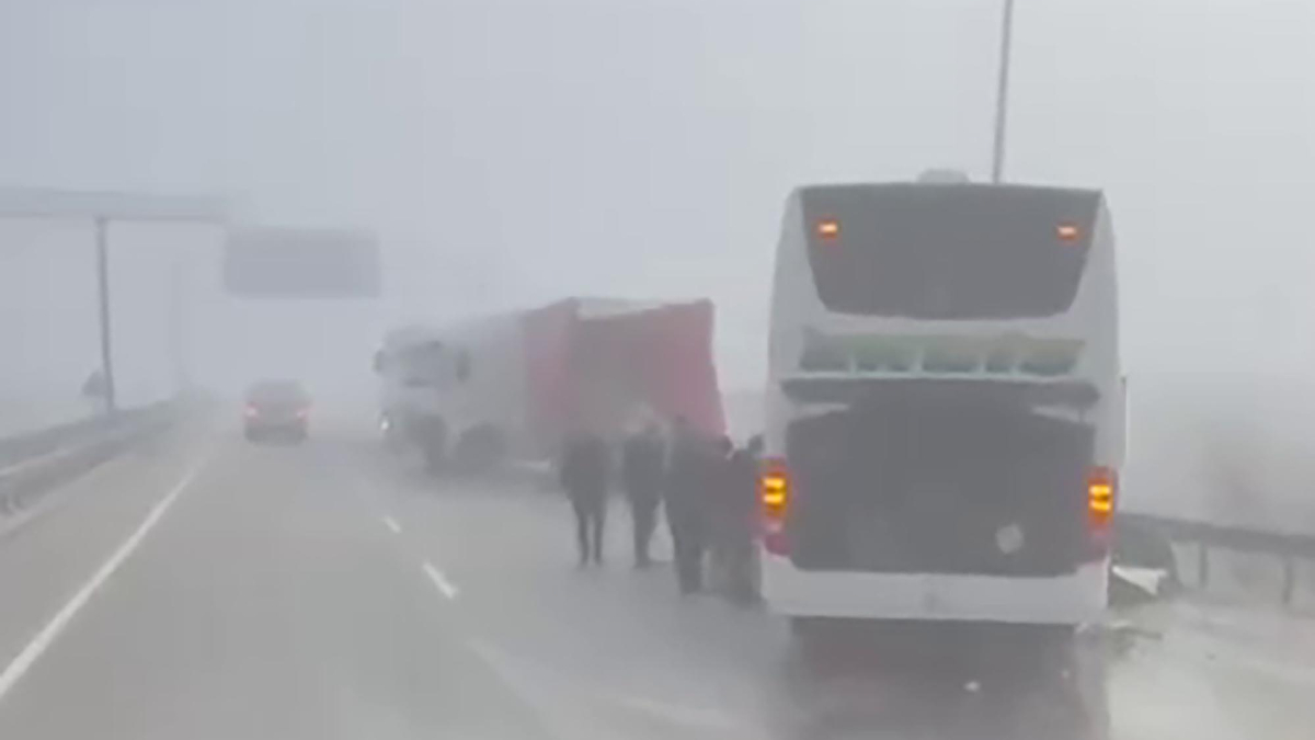 Erzurum'da sis kazaya neden oldu