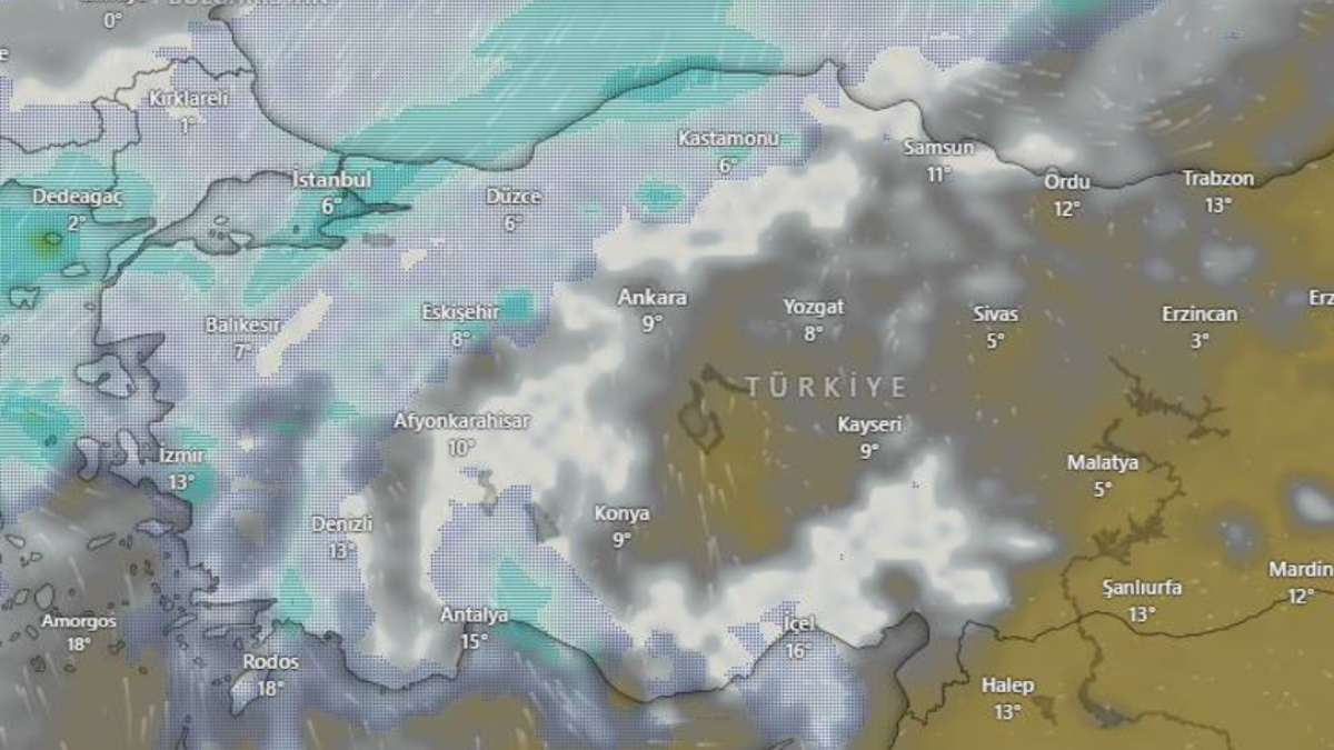 Harita beyaza bürünüyor: Kar yağışı 26 ili etkileyecek
