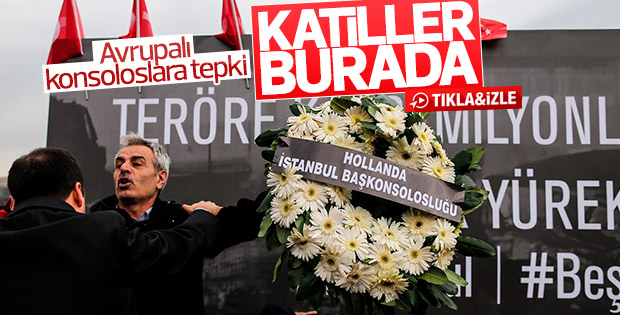 Beşiktaş'ta çelenk bırakan konsoloslara tepki