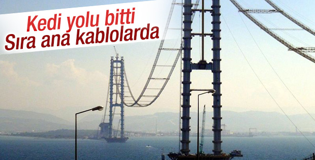 Dev köprüde sıra ana kablolarda