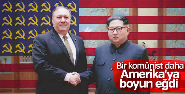 ABD Dışişleri Bakanı Pompeo, Kim ile tokalaştı