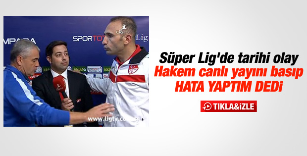 Hakem Deniz Çoban canlı yayında takımlardan özür diledi