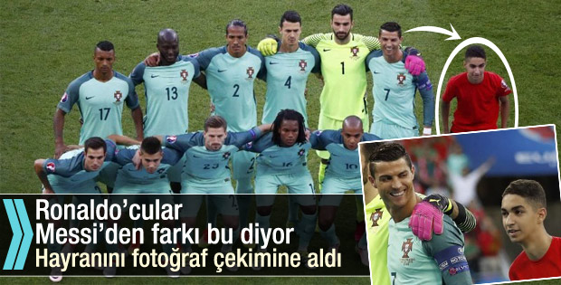Ronaldo hayranıyla maç öncesi fotoğraf çektirdi