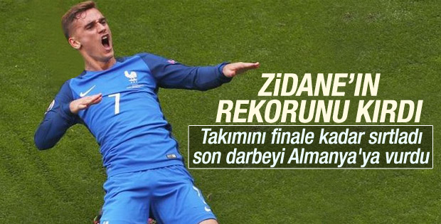 Almanya'yı yıkan Griezmann Zidane'ın rekorunu kırdı