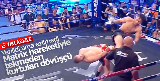 Matrix hareketiyle tekmeden kurtulan dövüşçü - İZLE