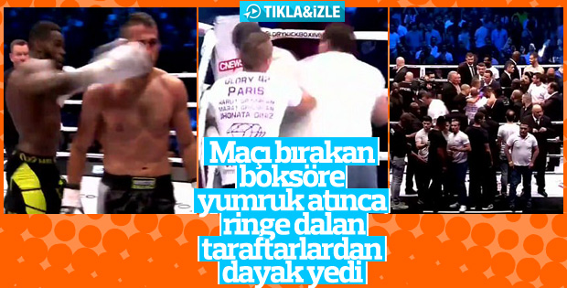 Maçı bırakan boksörü dövünce taraftarlardan dayak yedi