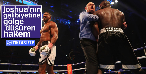 Anthony Joshua Takam'ı hakem kararıyla yendi