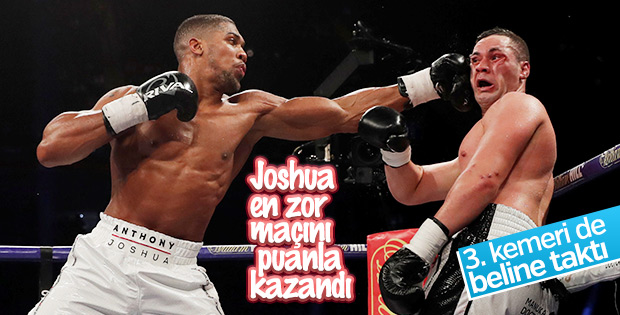 Anthony Joshua, 3. kemeri de kazandı