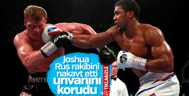 Anthony Joshua yine nakavtla kazandı