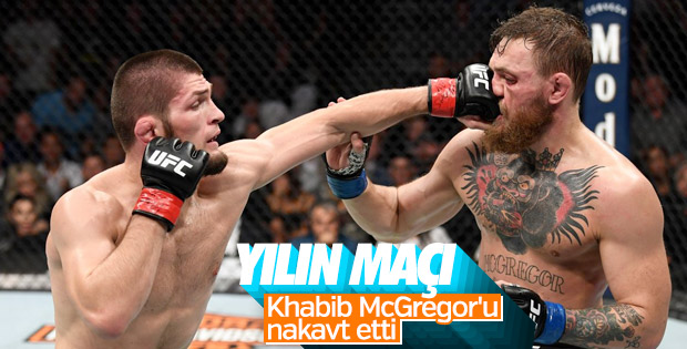 Khabib, McGregor'u yendi kemerini korudu