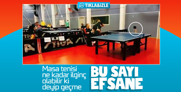 Norveçli masa tenisi sporcusundan harika sayı