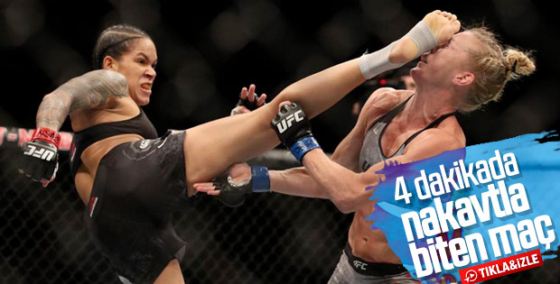 Amanda Nunes'in nakavt eden tekmesi