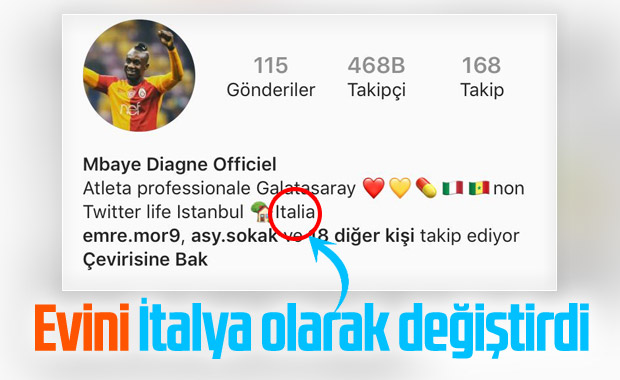 Diagne'den 'İtalya' mesajı
