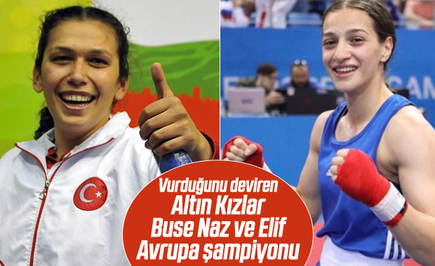 Kadın boksörler Buse Naz ve Elif Güneri Avrupa şampiyonu