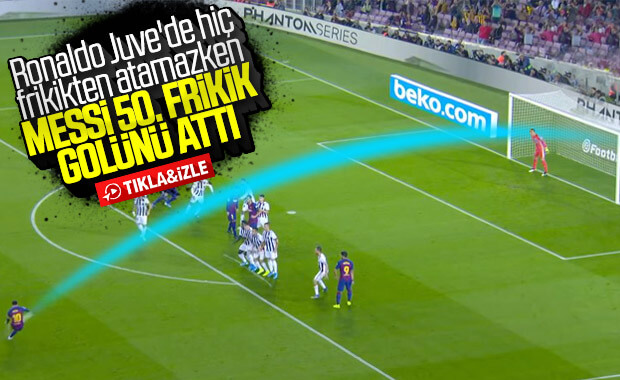 Messi'nin 50. frikik golü